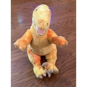 Build‎ A Bear Velociraptor T Rex Dinosaur Plush Orange/Yellow Stuffed Animal 17"